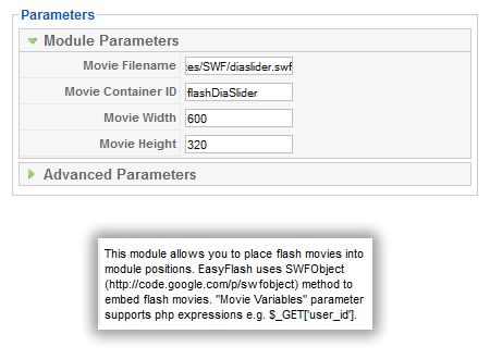 Mod EasyFlash - Module Parameters